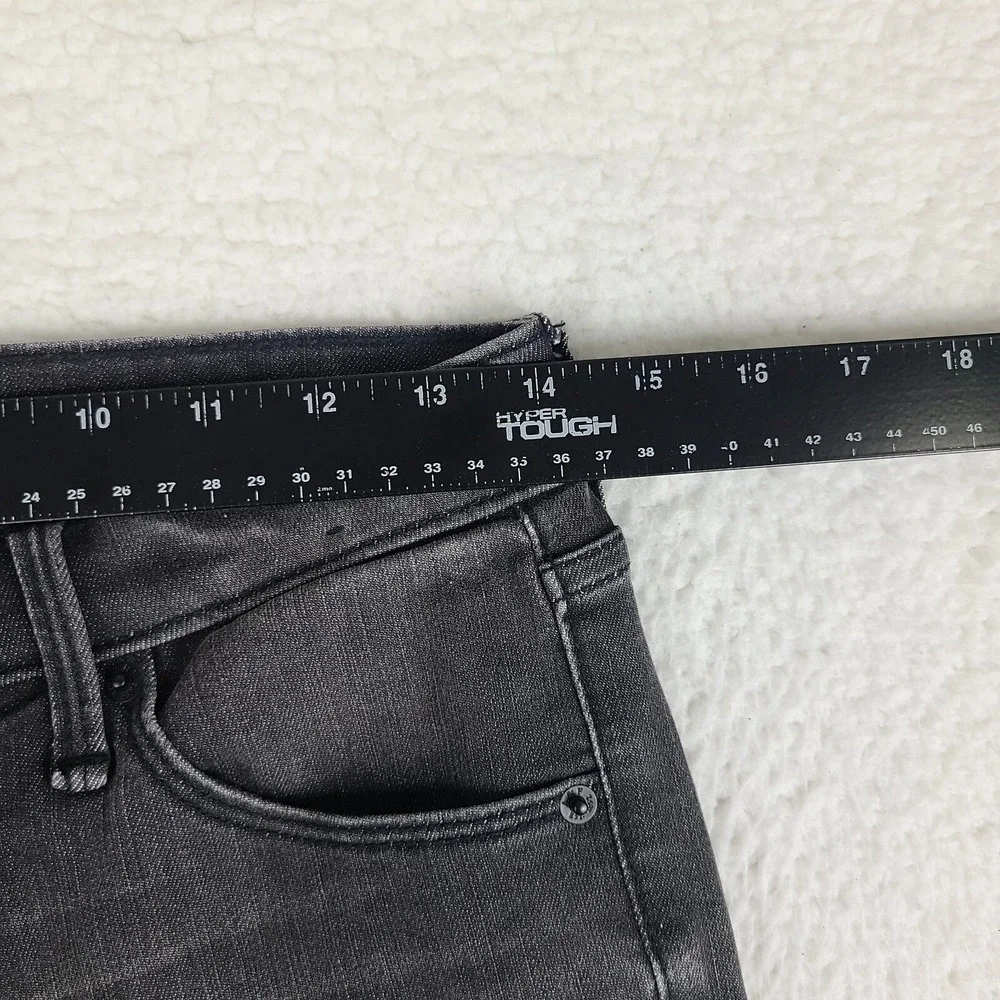 Abercrombie Fitch Jeans Womens 28/6 Dark Gray Wash High‎ Rise Super Skinny Fray